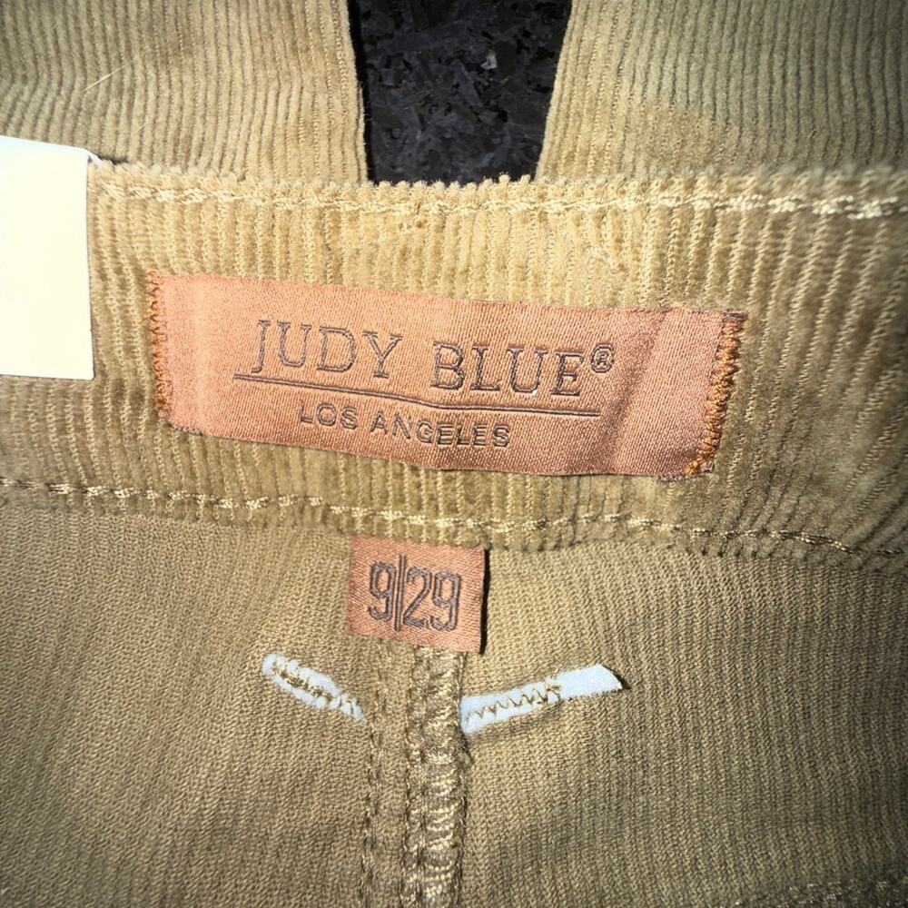 NEW JUDY BLUE HIGH WAISTED RETRO WIDE CORDUROY OLIVE GREEN JEANS SZ 9/29 - Picture 10 of 12